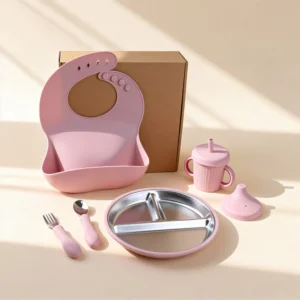 Stainless Steel and Silicone Baby Feeding Set – FS0019